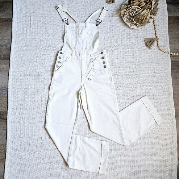 Judy Blue Garment Dyed Straight Leg Cuffed Hem Overalls Jumper Size Small New - Picture 6 of 14